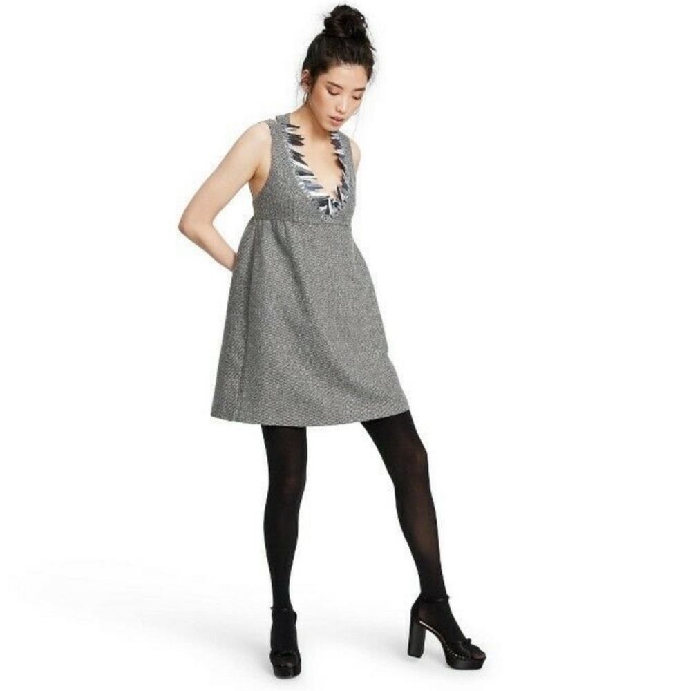 ANNA SUI for Target Sleeveless Boucle V-Neck Dress